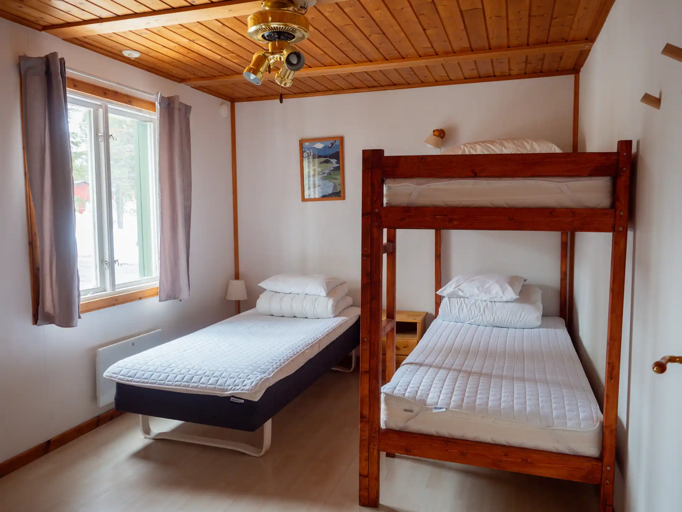 Bedroom 1 with a bunk bed and a single bed